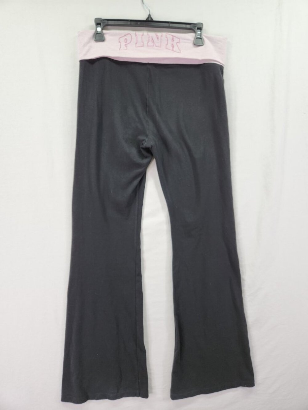 Victoria's Secret PINK Embroider Logo Y2K Style Fold Over Yoga Pants Flare Large